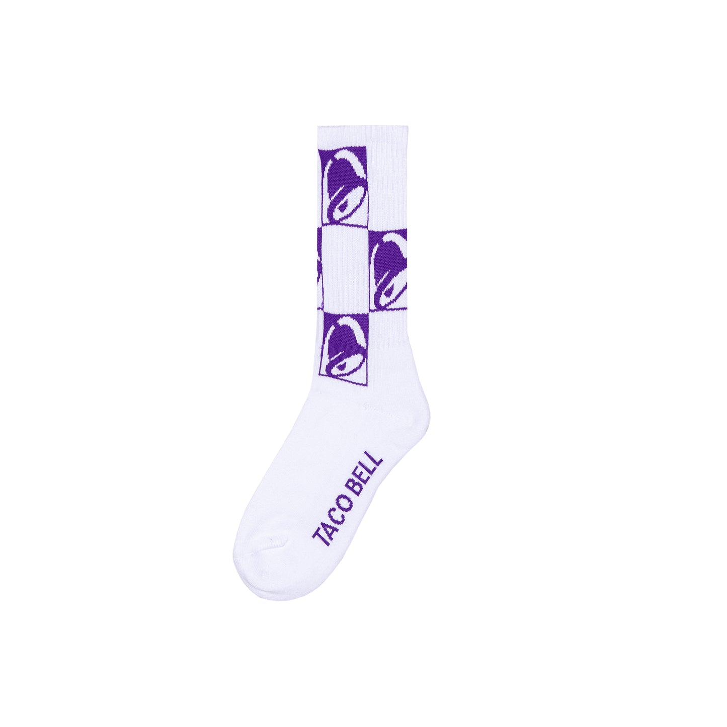 White Bell Grid Logo Socks